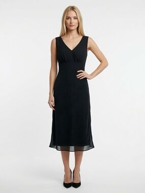 FLP Faith Love & Passion Black Polka Dot Empire Waist Sleeveless Dress 10
